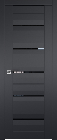 Межкомнатная дверь 48U Черный матовый стекло Черный триплекс    Profil Doors