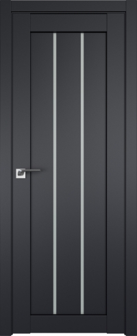Межкомнатная дверь 49U Черный матовый стекло Матовое    Profil Doors