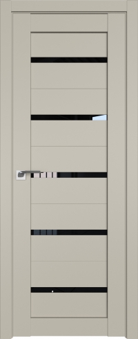 Межкомнатная дверь 7U Шеллгрей стекло Черный триплекс    Profil Doors