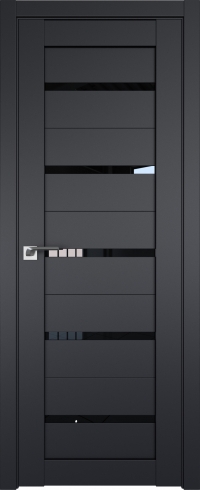 Межкомнатная дверь 7U Черный матовый стекло Черный триплекс    Profil Doors