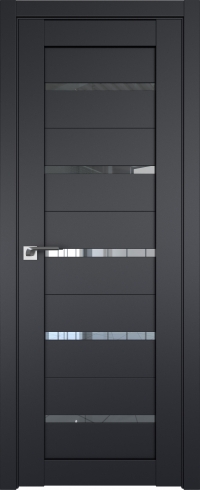 Межкомнатная дверь 7U Черный матовый стекло Прозрачное    Profil Doors