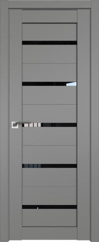 Межкомнатная дверь 7U Грей стекло Черный триплекс    Profil Doors