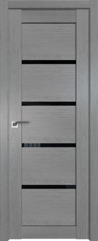 Межкомнатная дверь 2.09XN Грувд серый стекло Черный триплекс    Profil Doors