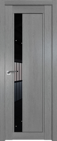 Межкомнатная дверь 2.71XN Грувд серый стекло Черный триплекс    Profil Doors