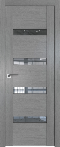 Межкомнатная дверь 2.81XN Грувд серый стекло Прозрачное    Profil Doors