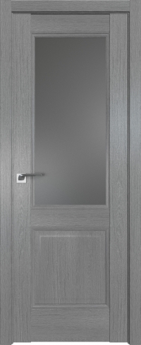 Межкомнатная дверь 90XN Грувд серый стекло Графит    Profil Doors