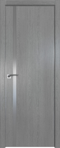 Межкомнатная дверь 122ZN Грувд серый стекло Lacobel Серебряный лак   кромка Матовая с 4-х сторон Profil Doors