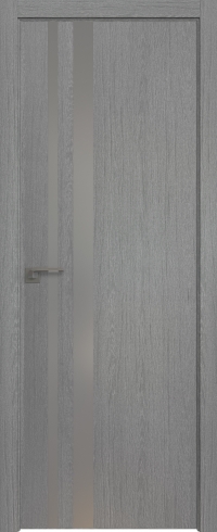 Межкомнатная дверь 16ZN Грувд серый стекло Lacobel Серебряный лак   кромка ABS в цвет с 4-х сторон Profil Doors